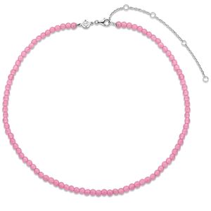 TI SENTO-Milano 3916FU Ketting zilver-kralen fuchsia 4 mm 38-48 cm