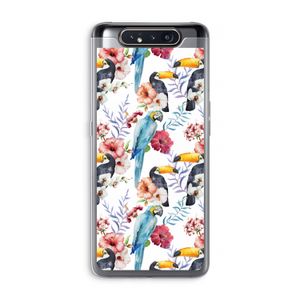 Bloemen tukan: Samsung Galaxy A80 Transparant Hoesje