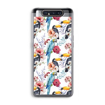 Bloemen tukan: Samsung Galaxy A80 Transparant Hoesje