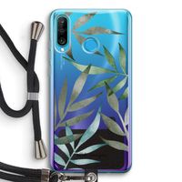 Tropical watercolor leaves: Huawei P30 Lite Transparant Hoesje met koord Tropical watercolor leaves: Huawei P30 Lite Transparant Hoesje met koord