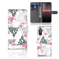Sony Xperia 10 II | Telefoonhoesje | Met pasjeshouder | Flamingo Triangle