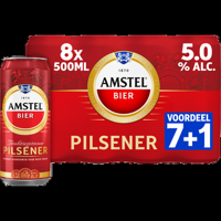 Amstel Pilsener Blik Voordeelpack 7+1 x 500ML bij Jumbo