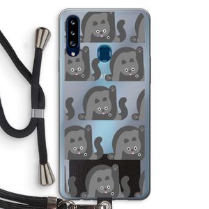 Cats: Samsung Galaxy A20s Transparant Hoesje met koord