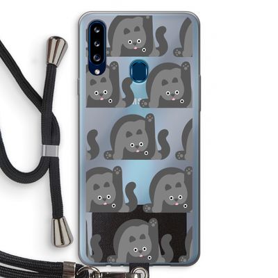 Cats: Samsung Galaxy A20s Transparant Hoesje met koord