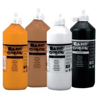 Voordeel set van 4x kleuren plakkatverf waterbasis van 4x 500 ml