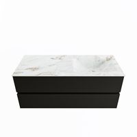 MONDIAZ VICA-DLUX 120cm badmeubel onderkast Urban 2 lades. Inbouw wastafel CLOUD rechts 1 kraangat, kleur Frappe.
