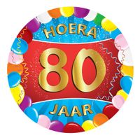 25x Gekleurde bierviltjes 80 jaar feestartikelen Verjaardag leeftijden onderzetters. Ook leuk als ca - thumbnail