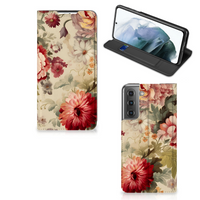 Smart Cover voor Samsung Galaxy S21 FE Bloemen - thumbnail