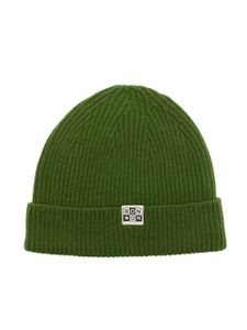 Bonton bonnet en maille nervurée à patch logo - Vert