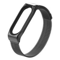 Mijobs Milan SE Metal Strap for Xiaomi Mi Band 3 Strap Stainless Steel Magnetic Bracelet Buckle Wristbands Replace Accessories Host not Included(Blac