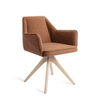 Jesper Home Eetkamerstoel 'Tome' Revolve Oak Bleach, kleur Cinnamon Bun