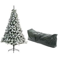 Kunst kerstboom Imperial pine 210 cm met sneeuw en opbergzak - thumbnail