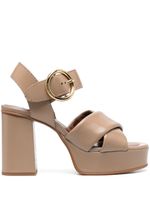See by Chloé sandales en cuir à plateforme - Tons neutres