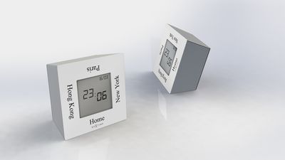 NeXtime NE-5190WI Alarmklok 7,4x4x7,4cm Metaal, Wit, &apos;Turn4Time&apos;