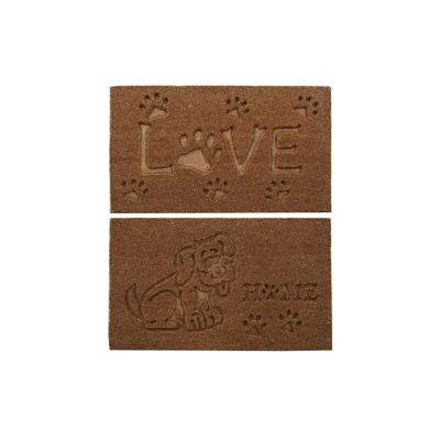 Deurmat DKD Home Decor Bruin Rubber Kokosnoot (75 x 45 x 2,3 cm) (2 Stuks)