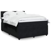 Boxspring met matras fluweel zwart 140x200 cm