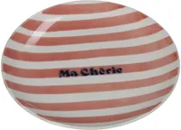 Kersten schaal aardewerk ma cherie 21x2.5cm wit, roze Kersten schaal aardewerk ma cherie 21x2.5cm wit, roze