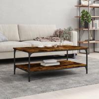 Salontafel 100x55x40 cm bewerkt hout gerookt eikenkleurig