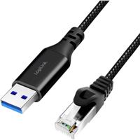 LogiLink USB 3.2 Gen 1 (USB 3.0) Adapterkabel [1x USB 3.2 Gen 1 stekker A (USB 3.0) - 1x RJ45-stekker 8p8c] CU0407 15.00 m