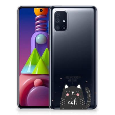 Samsung Galaxy M51 Telefoonhoesje met Naam Cat Good Day Samsung Galaxy M51 Telefoonhoesje met Naam Cat Good Day