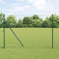 VidaXL Hek met paal groen 1,6 x 10 m staal en pvc