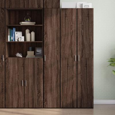 Hoge kast 30x42,5x185 cm bewerkt hout bruin eikenkleurig