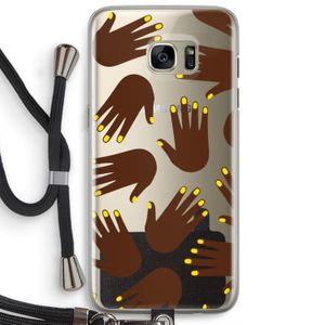 Hands dark: Samsung Galaxy S7 Edge Transparant Hoesje met koord