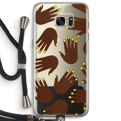 Hands dark: Samsung Galaxy S7 Edge Transparant Hoesje met koord