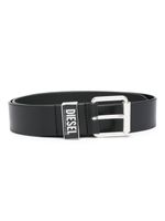 Diesel ceinture en cuir à plaque logo - Noir - thumbnail