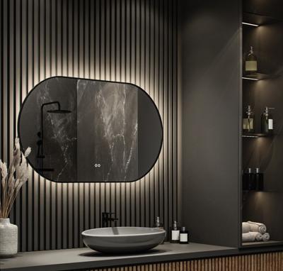 Badkamerspiegel Hipp Design SPV13700BL | 120x70 cm | Ovaal | Indirecte LED verlichting | Touch button | Met spiegelverwarming