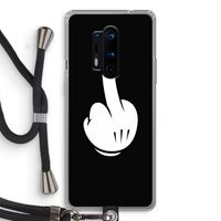 Middle finger black: OnePlus 8 Pro Transparant Hoesje met koord