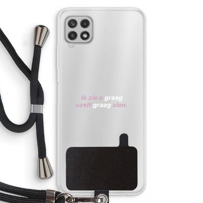 uzelf graag zien: Samsung Galaxy A22 4G Transparant Hoesje met koord