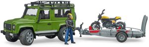 Land Rover Defender met aanhanger, Scrambler Ducati Full Throttle Modelvoertuig