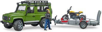 Land Rover Defender met aanhanger, Scrambler Ducati Full Throttle Modelvoertuig