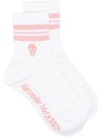 Alexander McQueen chaussettes 3/4 à motif tête de mort - Blanc - thumbnail