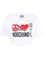 MOSCHINO JEANS t-shirt en coton à logo imprimé - Blanc