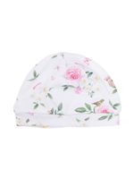 Monnalisa bonnet en coton à fleurs - Blanc