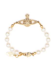 Vivienne Westwood bracelet Mini Bas Relief à perles - Blanc