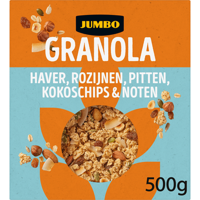 Jumbo Granola Haver, Rozijnen, Pitten, Kokoschips & Noten 500 g