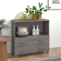 Dressoir HAMAR 85x35x80 cm massief grenenhout lichtgrijs