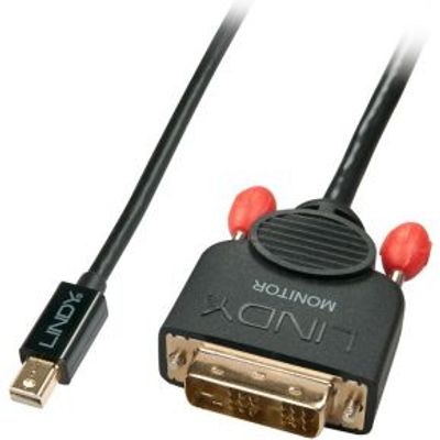 Lindy 1m, Mini DisplayPort/DVI-D 1m Mini DisplayPort DVI-D Zwart