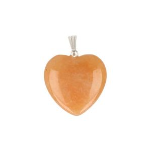 Hartvormige Edelstenen Hanger van Oranje Aventurijn (25 mm)