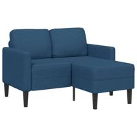 2-zitsbank met ligstoel L-vormig 125 cm stof blauw