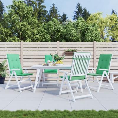 VidaXL Tuinstoelkussens 4 st hoge rug 120x50x3 cm stof groen
