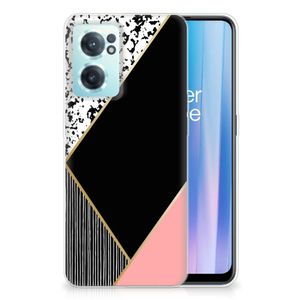 OnePlus Nord CE 2 5G TPU Hoesje Zwart Roze Vormen