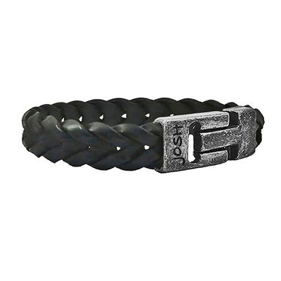 JOSH Heren Leren Armband Zwart | 24728-BRA