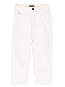 Emporio Armani Kids jean à logo en relief - Blanc