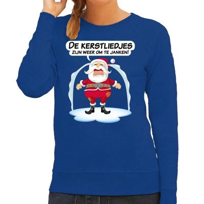 Foute Kersttrui - sweater - kerstliedjes zijn weer om te janken - Hekel aan - blauw - dames Foute Kersttrui - sweater - kerstliedjes zijn weer om te janken - Hekel aan - blauw - dames