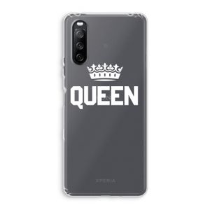 Queen zwart: Sony Xperia 10 III Transparant Hoesje