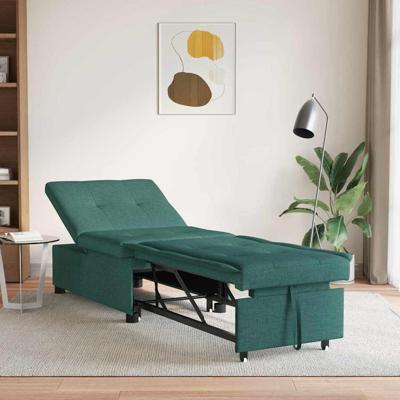 Slaapbank Donkergroen 194 x 67 x 37 cm Stof